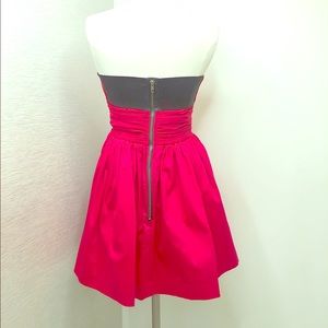 Hot Pink LaRok Strapless Party Dress with Pockets